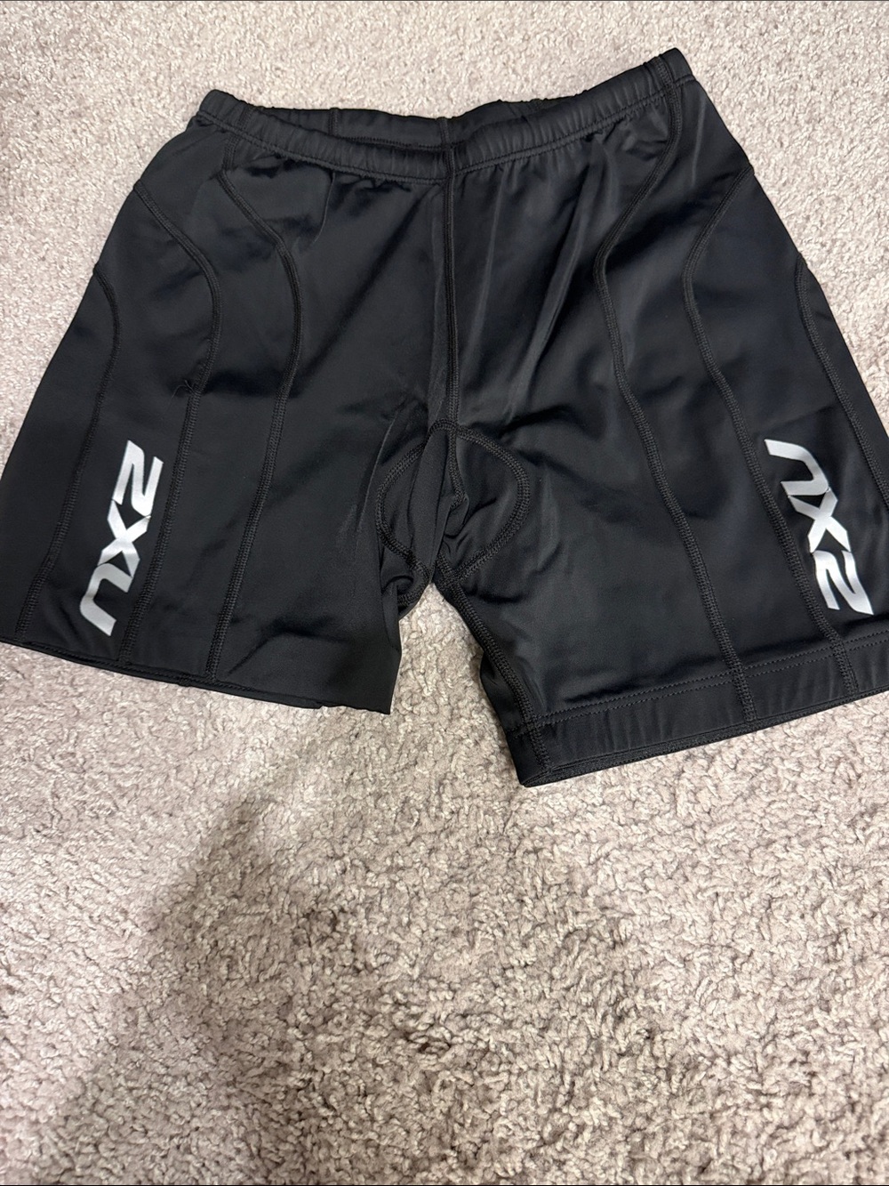 2XU Black Compression Bike Shorts with Reflective Logos
